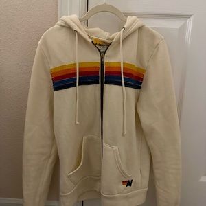Aviator Nation 5 stripe zip up hoodie